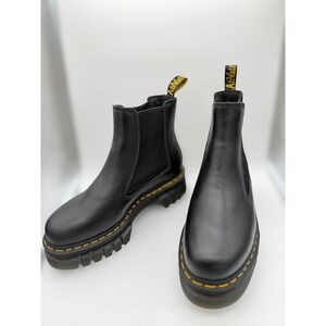 Dr Martens Audrick Chelsea Boots Black Nappa Lux Leather Platform US 7 Womens